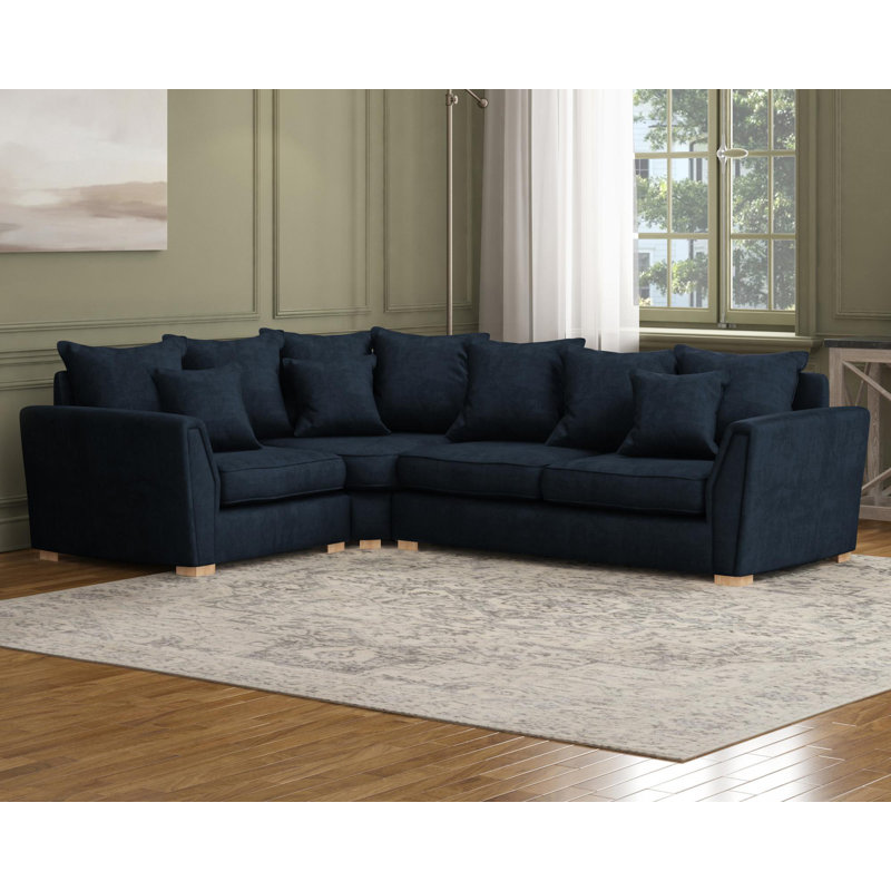 Wendleberry Corner with two seats, Scatter Back, Right Hand Facing, Forest Green Polyester