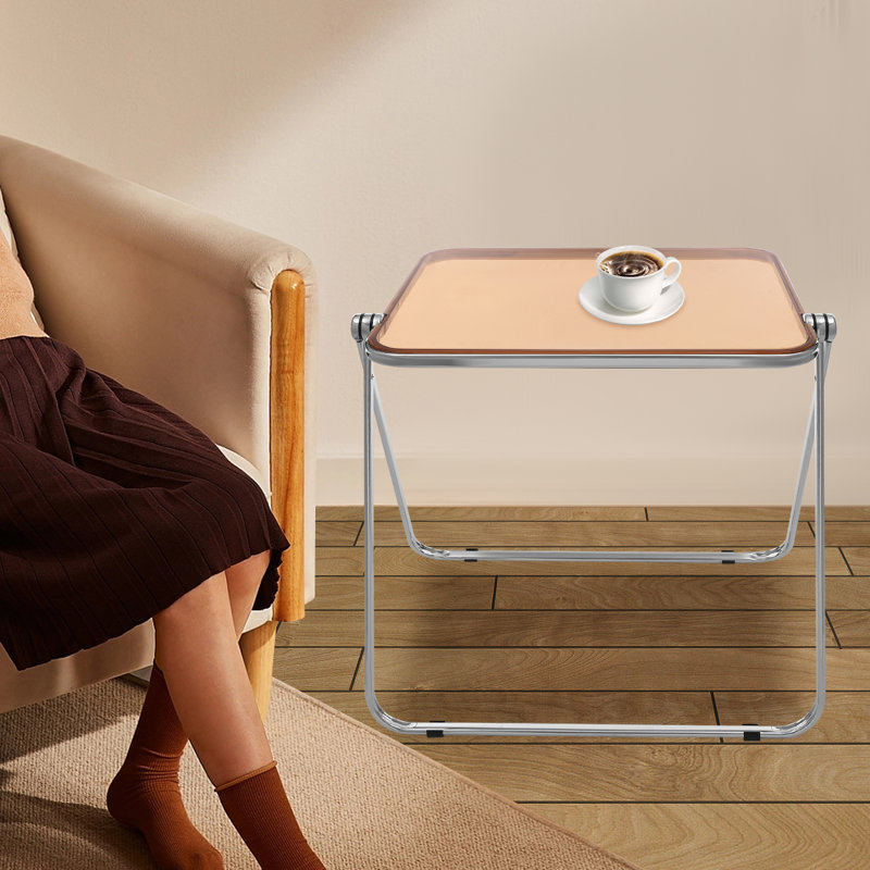 Table-plateau pliable et portative en acrylique, Brun