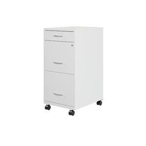 Margey 3-Drawer Mobile Vertical Filing Cabinet Black