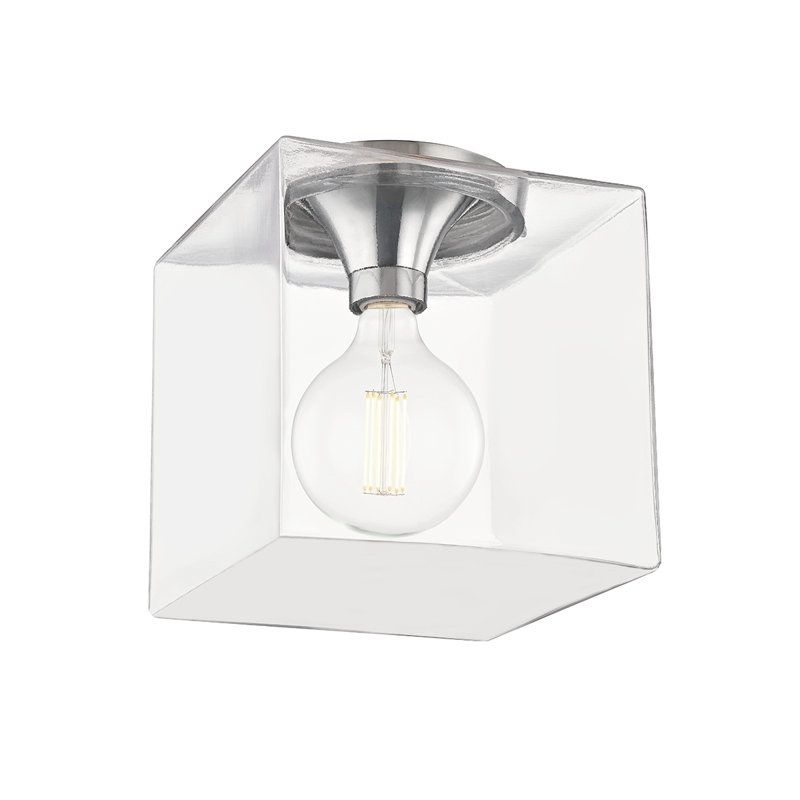 Plafonnier encastré 1 lumière Alexi, H 10,75 po x l 10 po x P 10 po, Nickel poli