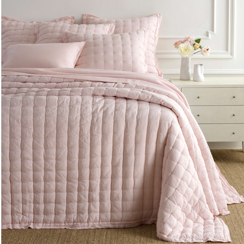Lush Linen Puff Sham, Euro, Slipper Pink