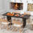 Grinnell 70.8" Farmhouse Dining Table, Rectangle Kitchen Dining Room Table for 6-8 People-272124190