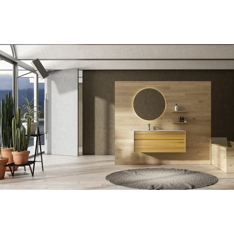 Angela 48'' Single Bathroom Vanity with Solid Surface Top