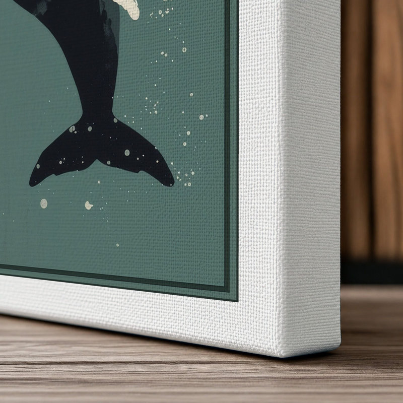 Whale at Peace Coastal - Wrapped Canvas, 18x12 - 45.7 x 30.5 cm, White Border