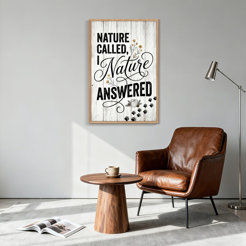 Ensemble de 1 tableau sur toile « La nature m'a appelé, la nature m'a répondu »., H 36 po x l 24 po, Natural