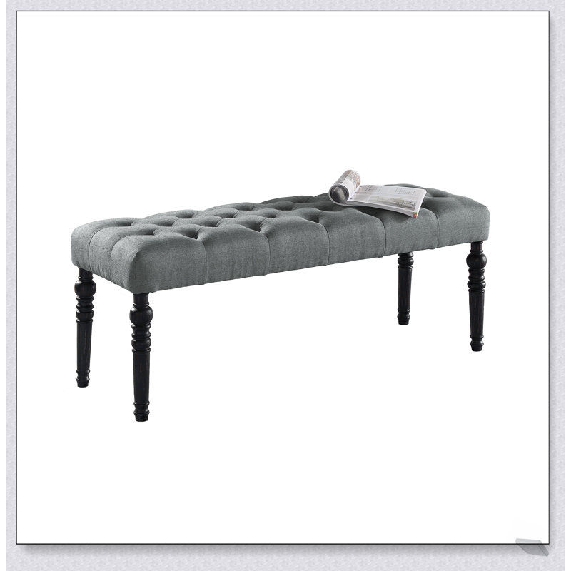 Banc de salle à manger à pieds tournés Leviton, alliant élégance et confort pour des sièges polyvalents, Gris