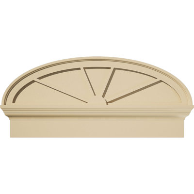32"W x 14-7/8"H x 2-1/2"P Elliptical 4 Spoke Signature Urethane Combination Pediment, Primed Tan