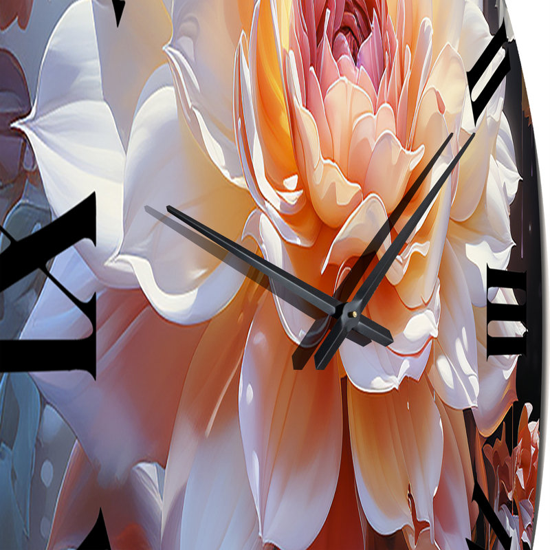 Chardarius - Horloge murale florale, Très grand