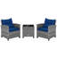 Ensemble de conversation avec coussins pour 2 personnes Patiojoy Wicker-122511367