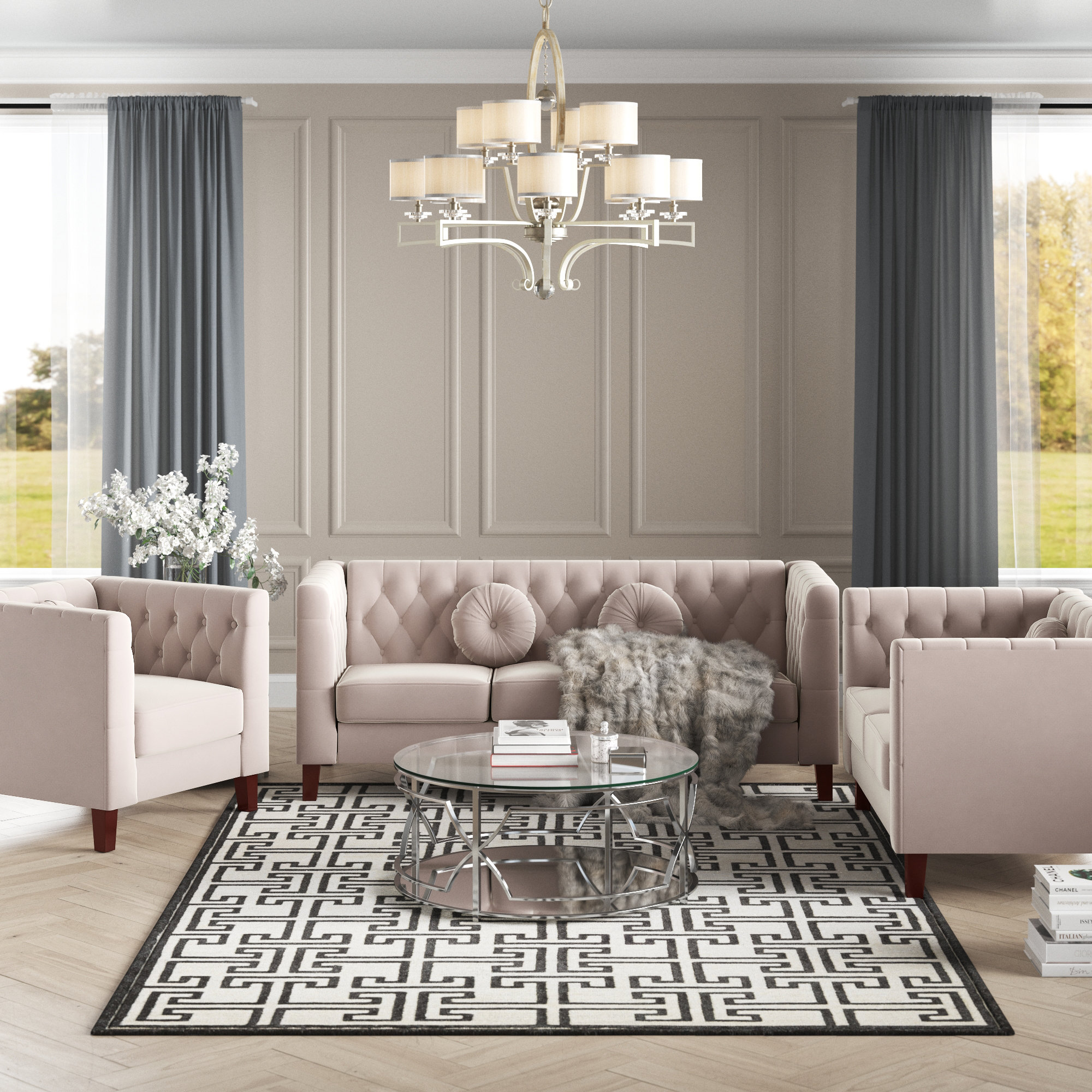 Willa Arlo Interiors Russell 3 - Piece Velvet Living Room Set | Wayfair