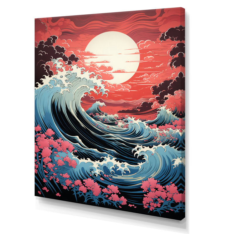 " Dramatic Ocean Waves VI ", 32" H x 16" W x 1" D, Wrapped Canvas