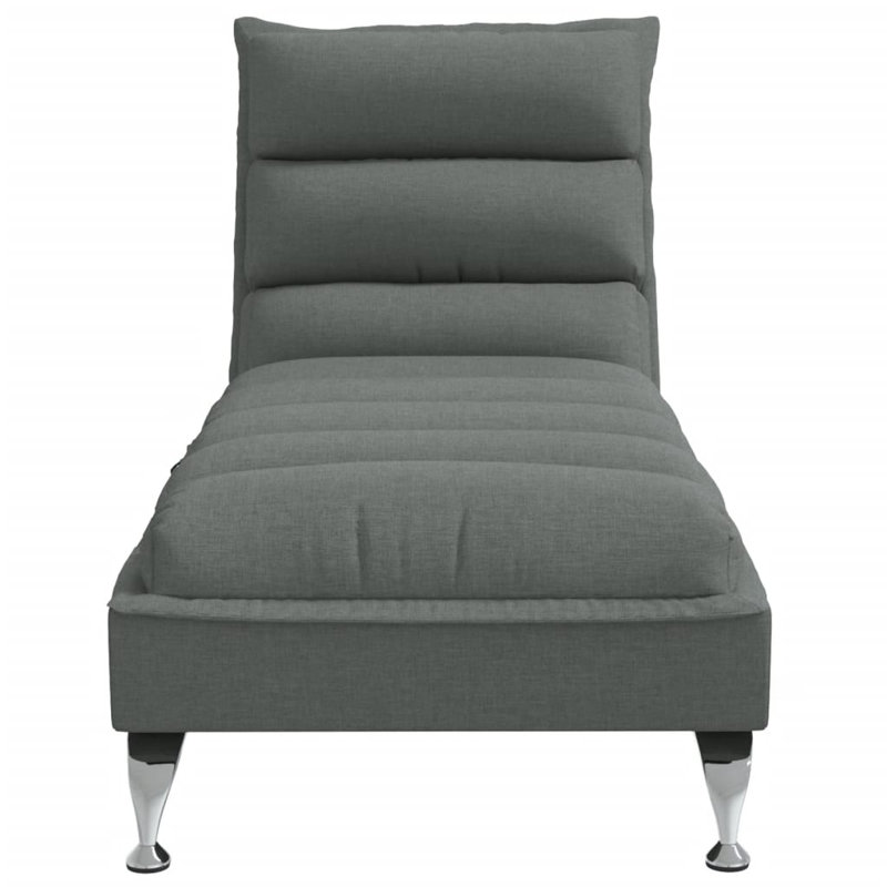 Chaise longue avec coussins Ebern Designs, Tissu gris foncé
