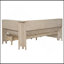 Lit de jour simple en bois avec tablettes de rangement et 3 tiroirs, lait blanc antique