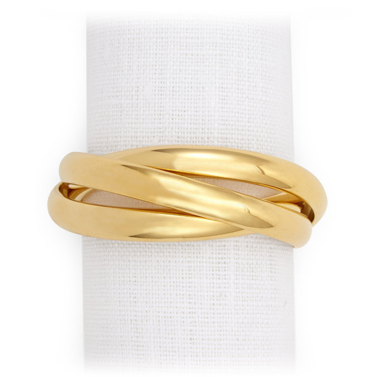 Three Ring Napkin Jewels, Gold