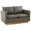 Berengarius Leather Loveseat with Gold Stainless Steel Base-647534517