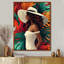  «Tropical African American Woman In Paradise II», décoration murale femme Pop Art-136038107-106106213