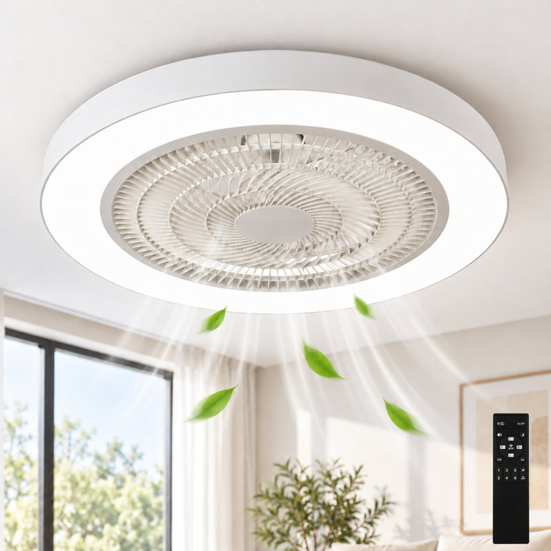  Jasmira 18.9" Dimmable Caged Ceiling Fan with LED Light and Remote Control