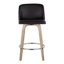 Tabouret de comptoir à hauteur fixe de 26 po avec pieds en bois cintré et repose-pieds rond Thea-84974518