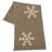 Handmade Grey Hand Felted Wool Table Runner with Snowflakes - 16x44