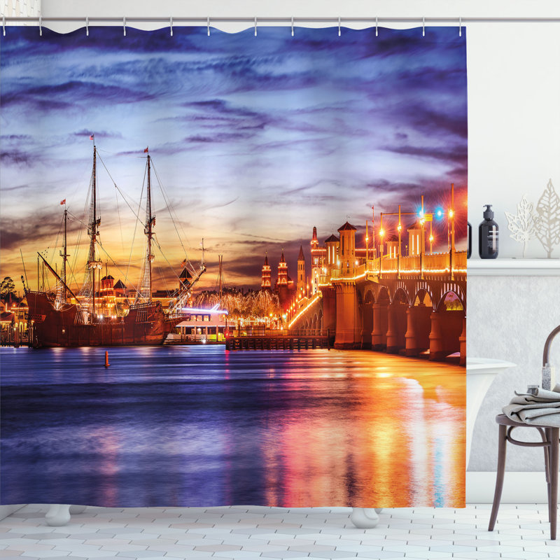 Shower Curtain with Hooks Included, 84"H x 69"W