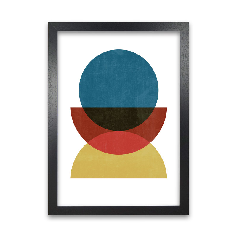 Retro Colourful - Print, Black Frame, 59cm H x 42cm W x 3cm D