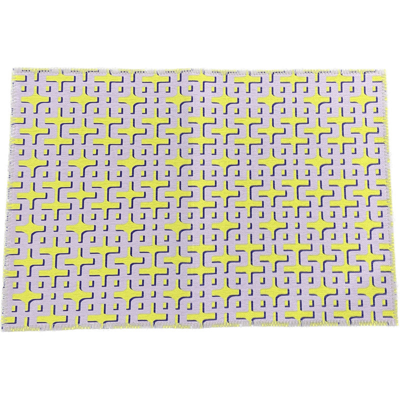 Chiang Mai Microfiber Rectangle Washable Rug, Wisteria Agam, Rectangle 5' x 7'