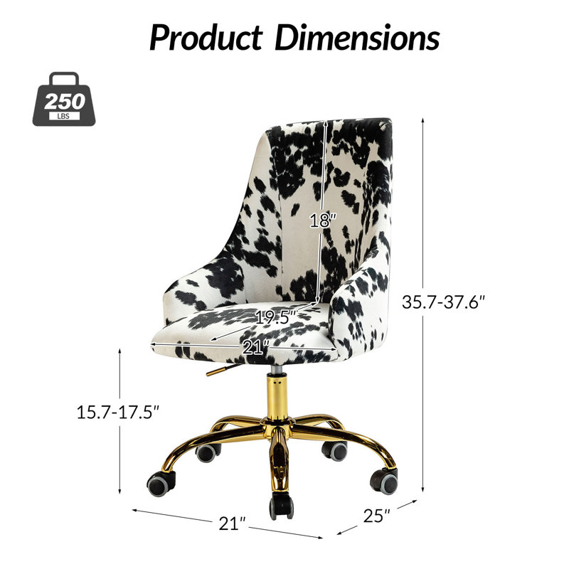 Chaise de travail pivotante moderne l 21 po Landynn, Noir