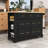 Classic Wooden Kitchen Cart with Drop-Leaf Countertop, Spacious Storage and Built-In Charging Station-987742058