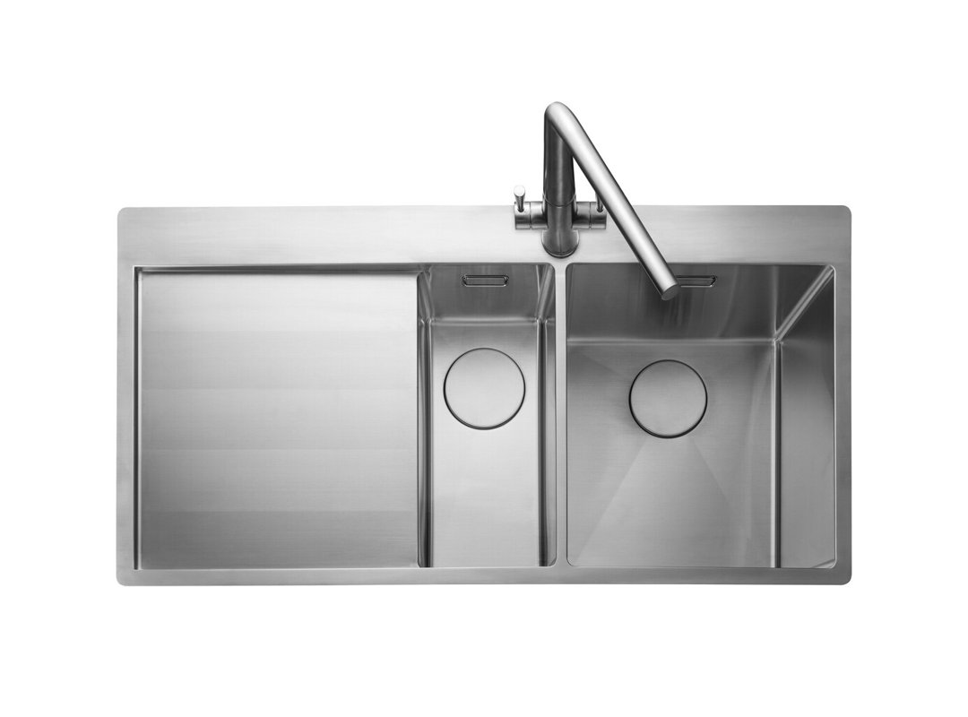 Rangemaster Sink & Taps 500mm W Stainless Steel Drop-In Kitchen Sink with 1 Faucet Hole