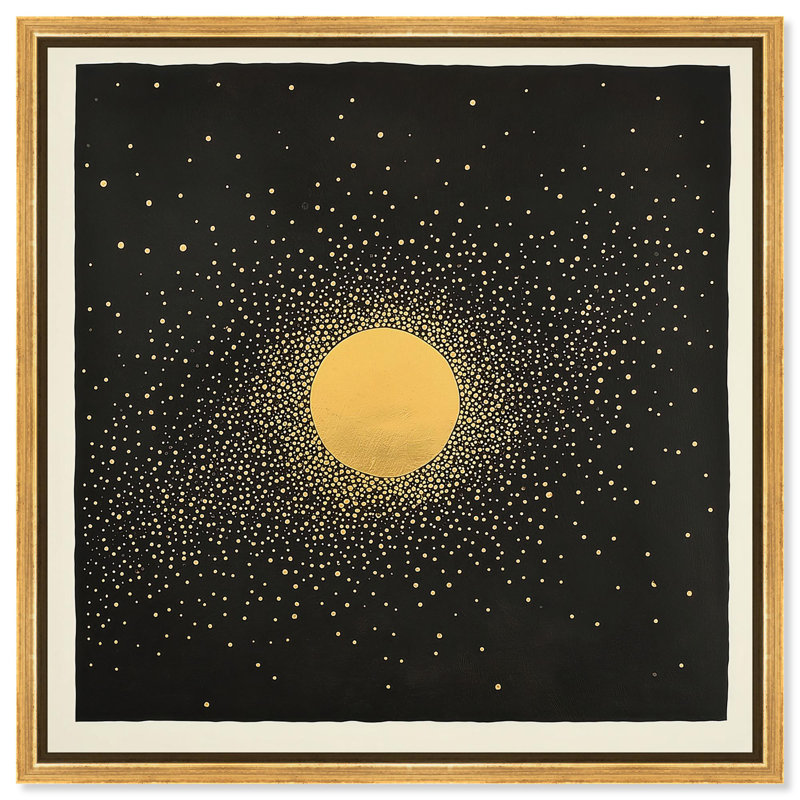 Reproduction d'art sur toile Golden Vortex II Boho Gold par Art Remedy, H 12 po x l 12 po, Cadre blanc