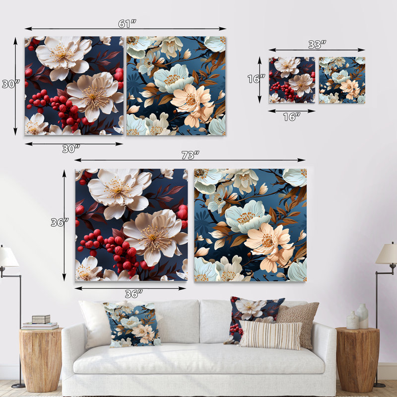 Dejardins - Ensemble de 2 art mural en verre acrylique, H 16 po x l 33 po