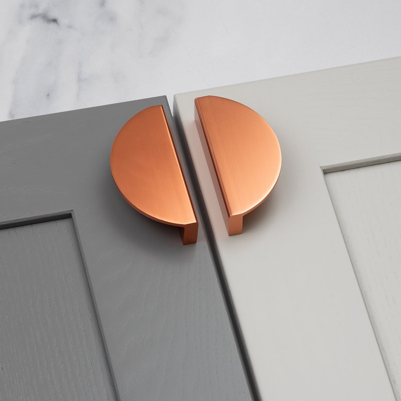 64mm Antique Brass Half Moon Handle, Rose Gold