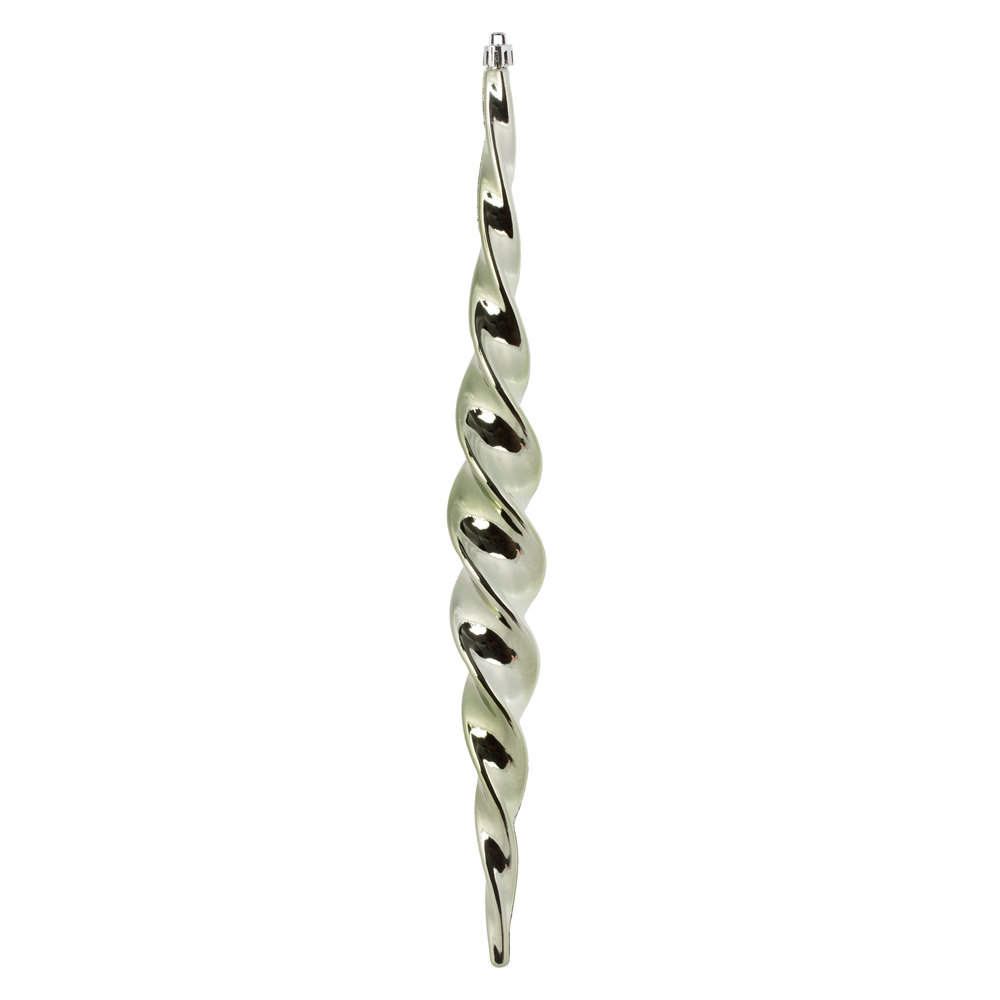 Shiny Spiral Icicle Christmas Ornament, Wrought Iron