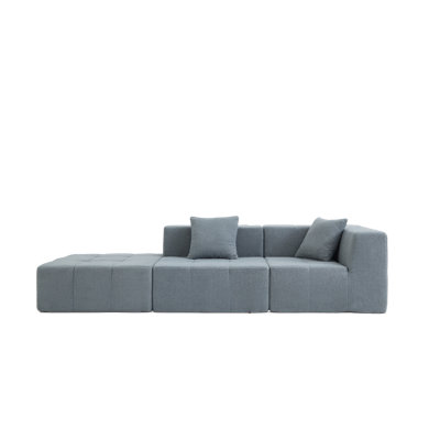 Modern Modular Sectional Single Sofa Couch Single Square Sofa Modern Armless Floor Sofa Couch Accent Armless Chair With Removable Back Cushion For Living Room, Apartment