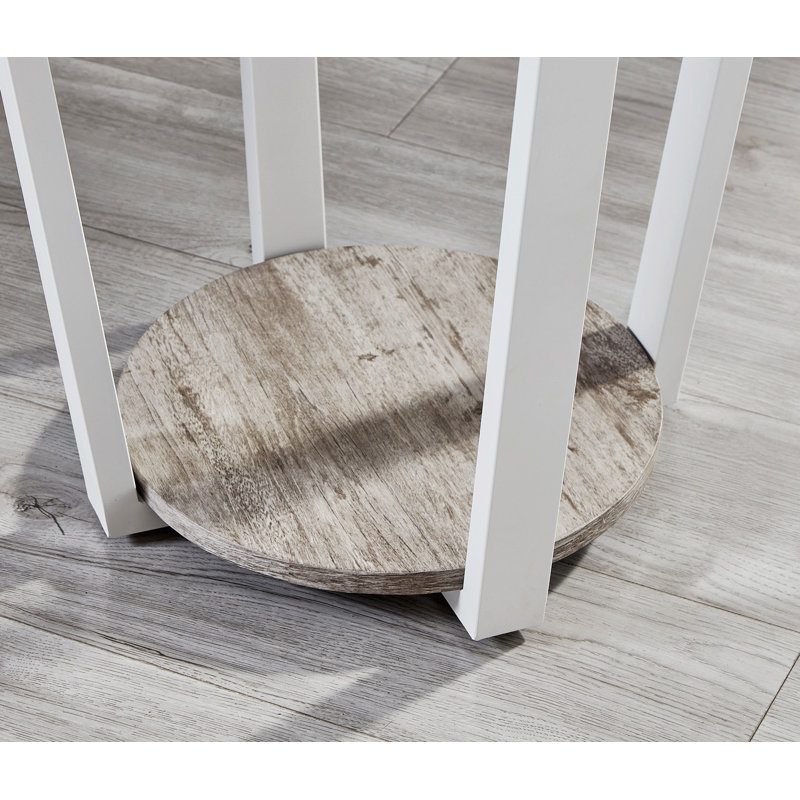 Table de bout Pic Carda, Blanc, Gris