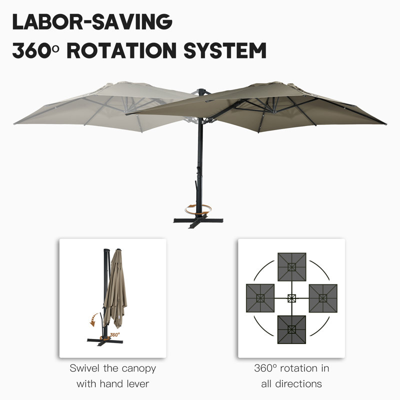 Stevin 157.48'' x 118.11'' Rectangular Cantilever Umbrella, Tan