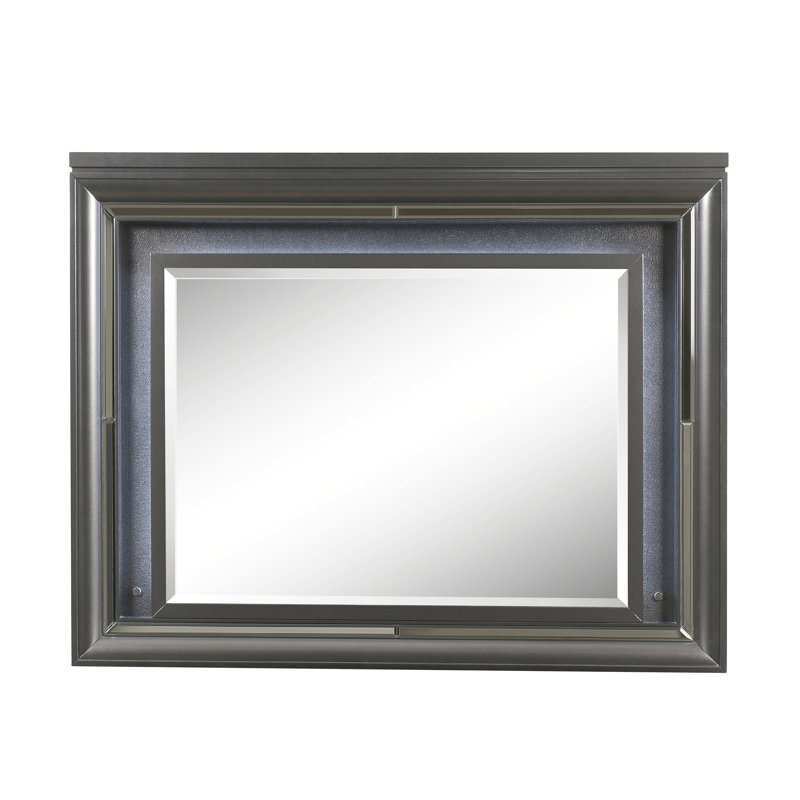 Metallic Gray Finish Mirror With Led