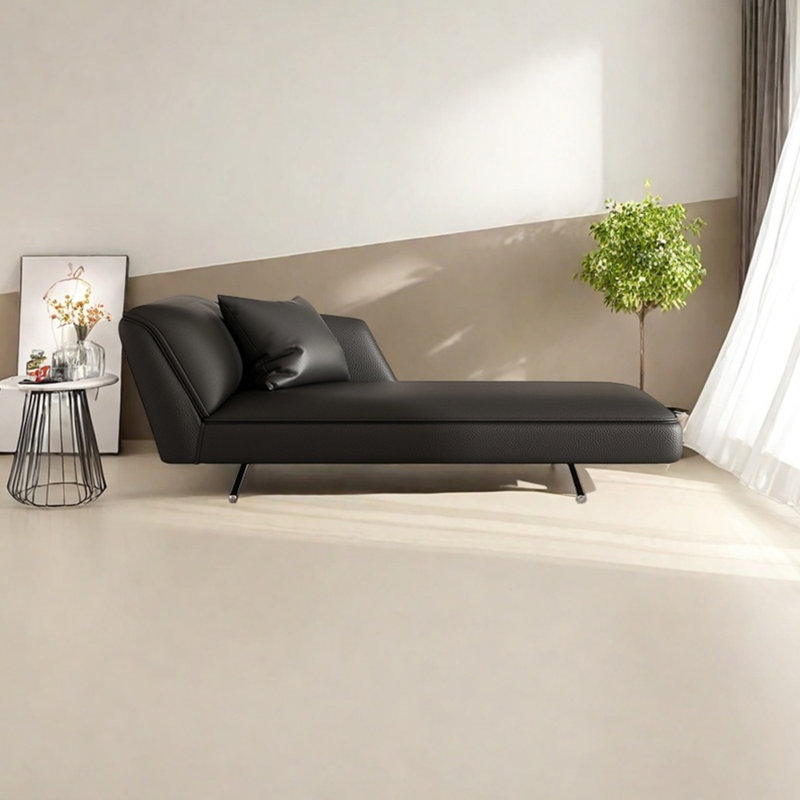 Fauteuil inclinable léger en similicuir luxueux, Orienté à gauche (vu de face), Noir
