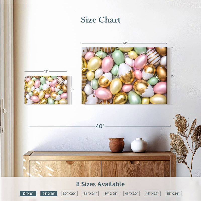 Lelend Metallic Painted Easter Eggs, 16" H x 24" W