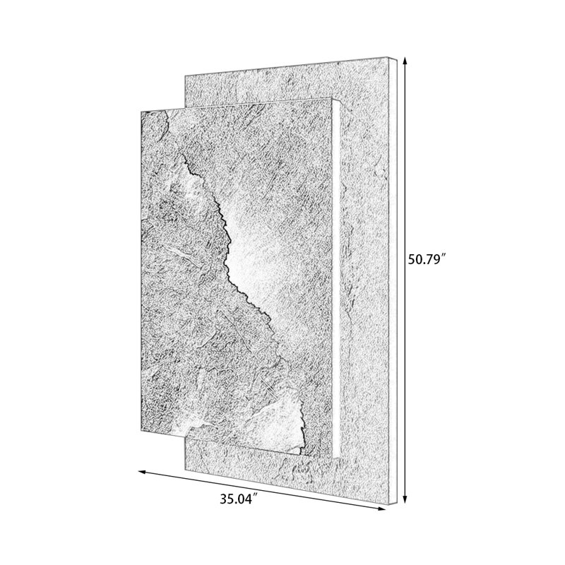 Décoration murale moderne en grès 3D moderne avec éclairage DEL télécommandé, H 50,79 po x l 35,04 po