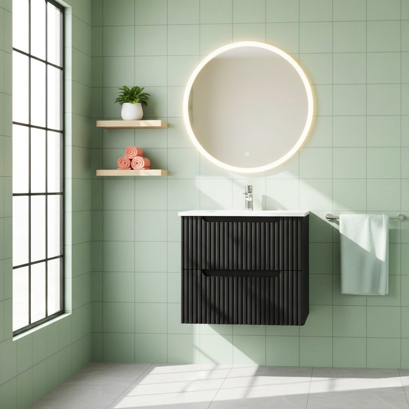 Meuble-lavabo mural flottant noir Goodyo