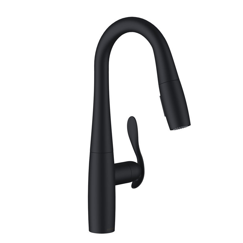 Selene® Single Handle Pull-Down Prep Faucet W/ Snapback 1.75 Gpm Stainless Steel, Satin Black