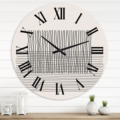 Minimal Geometric Lines and Squares V - Horloge murale moderne
