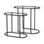 Ensemble de deux tables-plateaux en verre transparent et noir de 13 po et métal