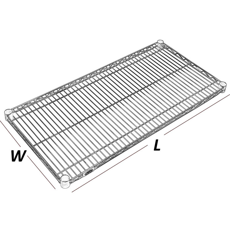 Étagère en métal standard Steyning, Époxy argent, H 1,75 po x l 48 po x P 18 po