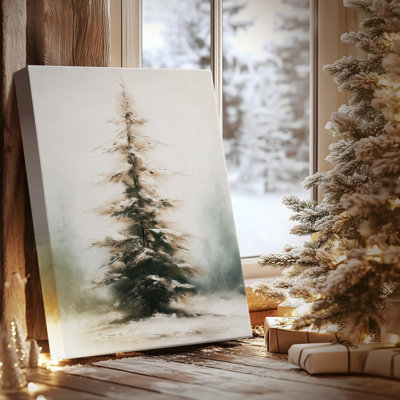 Nuit de sapin perlé - Toile tendue avec châssis de qualité supérieure