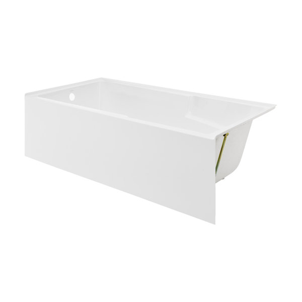 Napa 54 in. Acrylic Rectangular Drop-in Reversible Drain Whirlpool and Air Bath Tub in White