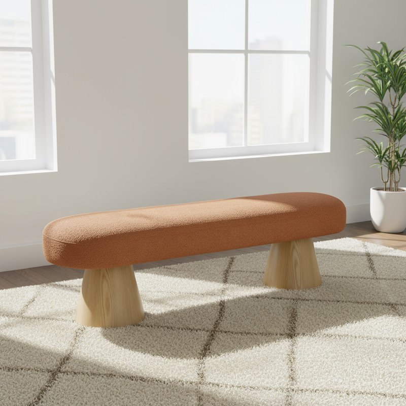 Banc rembourré 64 po Liora, Orange