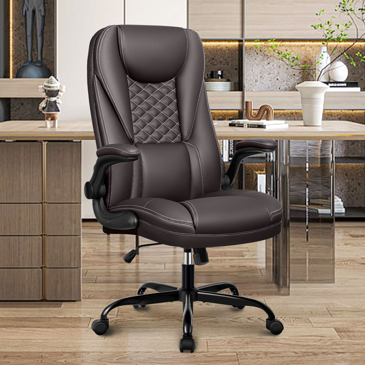 Inbox Zero Loriece Ergonomic Executive Chair w/ Flip-up Armrests