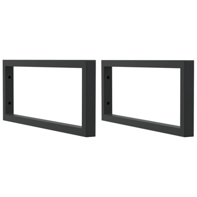  Shelf Brackets For Washbasin 2 Pcs Black Rectangular Steel